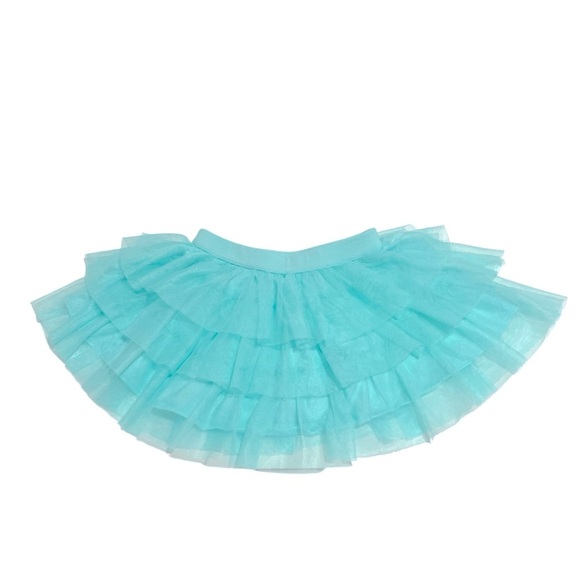 024 Gymboree 6-12 Month Girl Turquoise Tiered Tutu Ballet Skirt - Picture 2 of 2